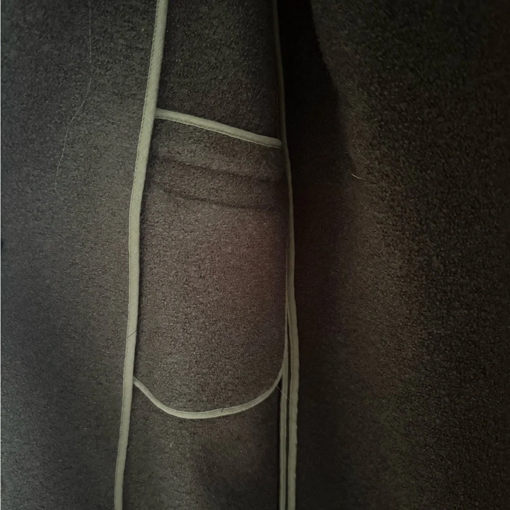 NWT ba&sh khaki “Colin” shawl collar long coat Size Large - Picture 15 of 16
